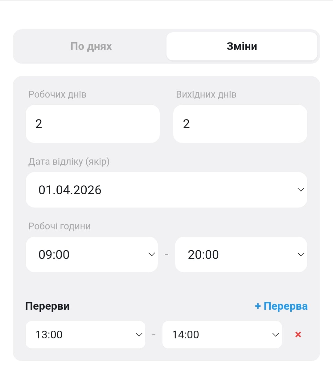 Зміни (Ковзний графік)