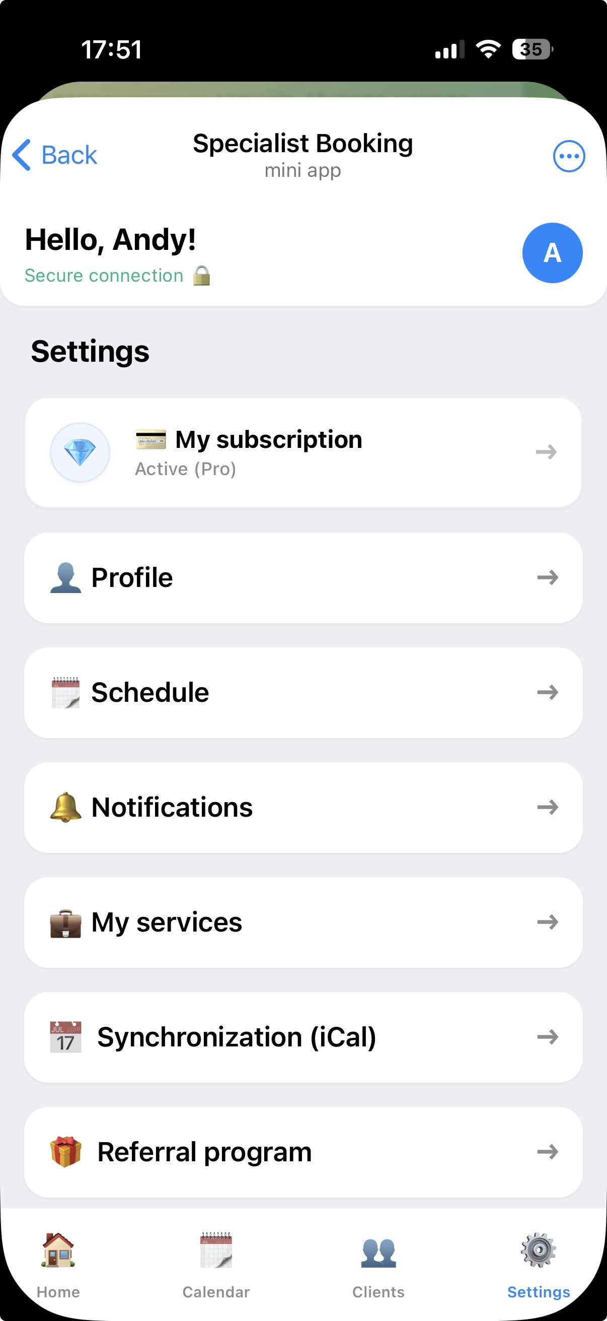 Settings